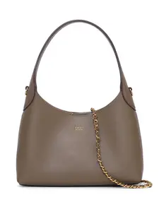 Women's Elegant Cowhide Leather Bucket Bag Sdy70191, Large Capacity Shoulder Handbag for All Seasons, Plain Pattern Design, Genuine Leather Purse