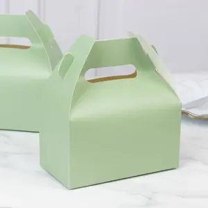 25 Pack Candy Gift Tote Gable Boxes, Matte Sage Green Party Favor Treat Boxes - 6"x3.5"x7"