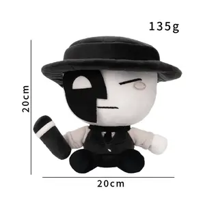 Artful Plushie, Black & White Character Stuffed Toy, Cute Game Plush for Fans