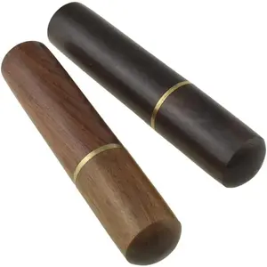 2 Pcs Dark/Light Brown Portable Wooden Travel Toothpick Case Pocket Toothpick Container Mini Toothpick Dispenser Handmade Storage Box for Toothpick and Sewing Needle