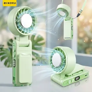 Bixora Portable Fan: Cooler、Clip-on, Neck-hanging, or Waist-mounted — Rapid 10-Second Cooling, 360° Flexible Adjustment, 5-Speed ​​Settings. Features a Multi-functional Clip; Ideal for Strollers, Beach Vacations, Office Use, and More.