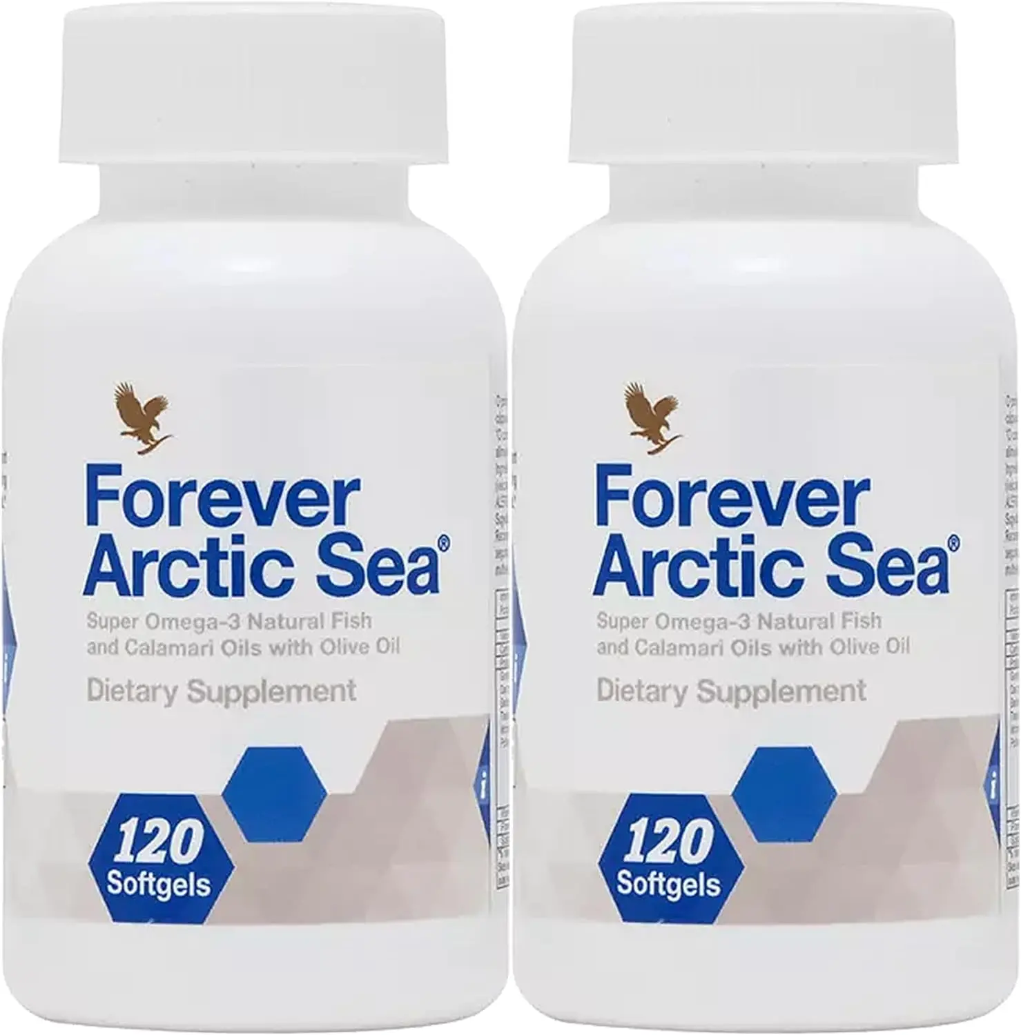 2 pack Forever Living Arctic Sea Omega-3. Forever Arctic Sea is a naturel supplement features a blend of oils to provide you with a perfectly balanced omega-3 supplement Blend for Heart Brain Eye Health Gluten-Free 240 Softgels Pack of 2