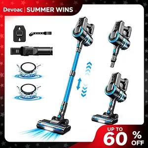 [SummerWins]Devoac Cordless Vacuum Cleaner,8-in-1 Rechargeable Stick Vacuum,Up to 40mins Runtime,Powerful Suction,Lightweight,Versatile for Hardwood Floors\Car\Carpets\Pet Hair