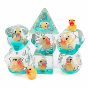Rubber Duck Resin DnD Dice Set - 7-Piece Bird RPG Dice for Tabletop Games & Puzzles