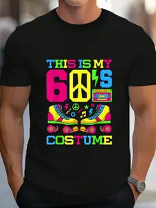 100% Cotton 60s Costume 1960s Theme Party 60s Outfit Sixties Fashion 60s T-Shirt Women's Men's Graphic Tee Crew Neck summer vacation Tops