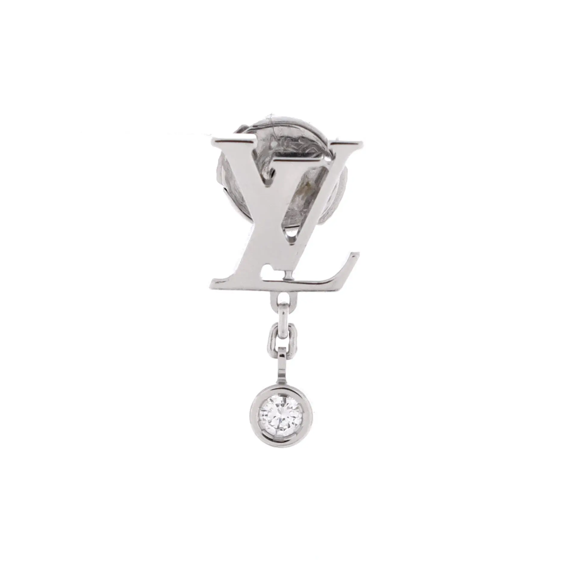 Pre-owned Louis Vuitton Idylle Blossom LV Ear Stud Earrings 18K White Gold with Diamond by Rebag