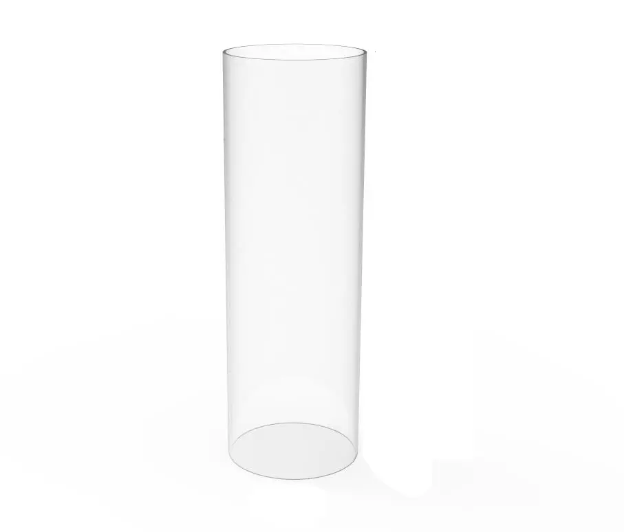 FixtureDisplays® Clear Acrylic Tube 4" (nominal) Diameter (3.937" exact outside dim) x 12" Long, 5/64" (2mm) Wall Open Ended  15139-12"-1PK-NF