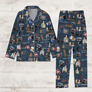The Vampire Diaries Pajamas Long-Sleeve Set, Damon Salvatore Pajamas Set, Team Salvatore Women Pajamas, Vampire Diaries Long Sleeve Pajamas