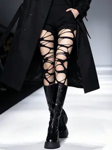 Y2K Irregular Ripped Tights, Sexy Hole Mesh Pantyhose, Slim Street Style Sheer Leggings, Party Club Daily Wear, All Seasons, Women Piece