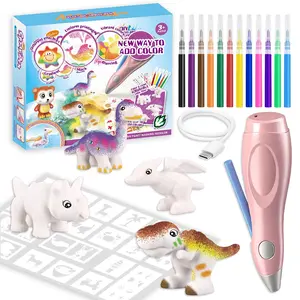 Spray Pen Kit, DIY Painting Set with Figurine Models & Stencils, Birthday Gift for Kids 3-5 5-8 8-12 Year Old