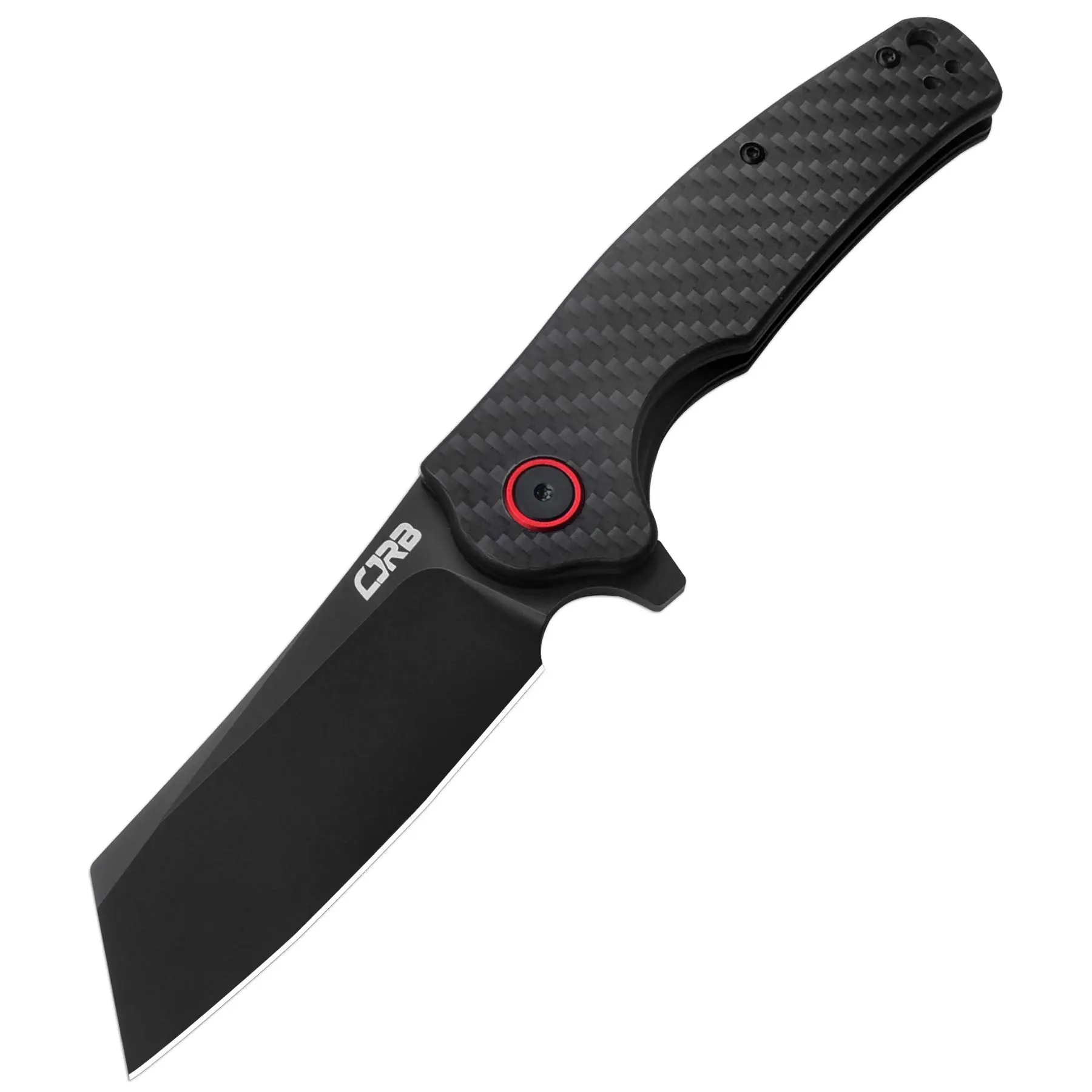 CJRB CRAG Tool Knife J1904 with AR-RPM9 Steel and Black PVD Blade Carbon Fiber Handle, Camping Folding Knives for Outdoor, Everyday Carry and FathersD