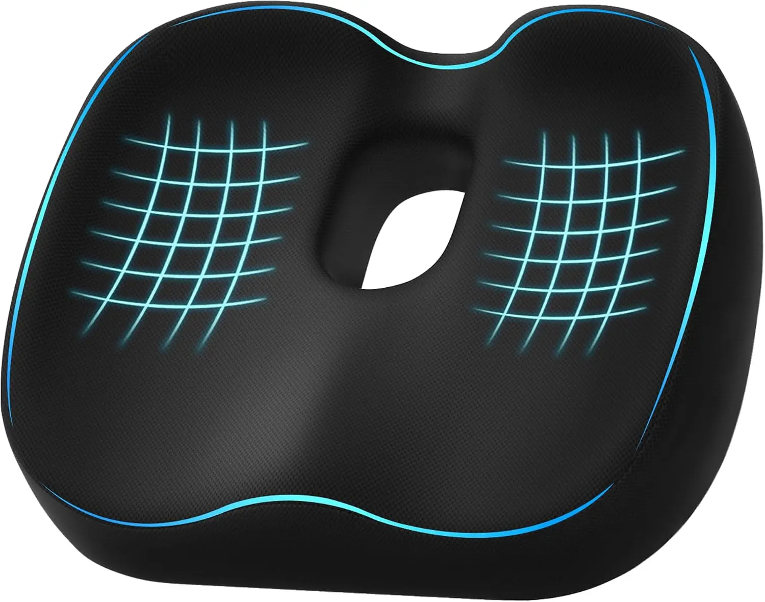 Donut Pillow Seat Cushion for Hemorrhoids & Tailbone Pressure Relief - Memory Foam Office Chair Cushion for Sciatica, Coccyx & Back Pain, Non-Slip Butt Cushions for Long Sitting (Black)