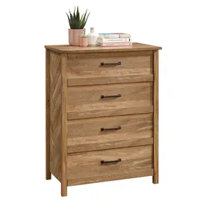 Sauder Cannery Bridge 4-Drawer Chest with Herringbone Pattern & Metal Runners for Smooth Glide Storage