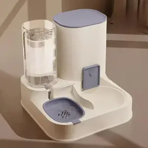 Automatic Cat Feeder,Dog Water Dispenser Pet 2-in-1 Feeder for Cat,Dog,Small Pet Lane Large Pet, 1.3L Bucket, 2.3L Food Bucket, (Blue)