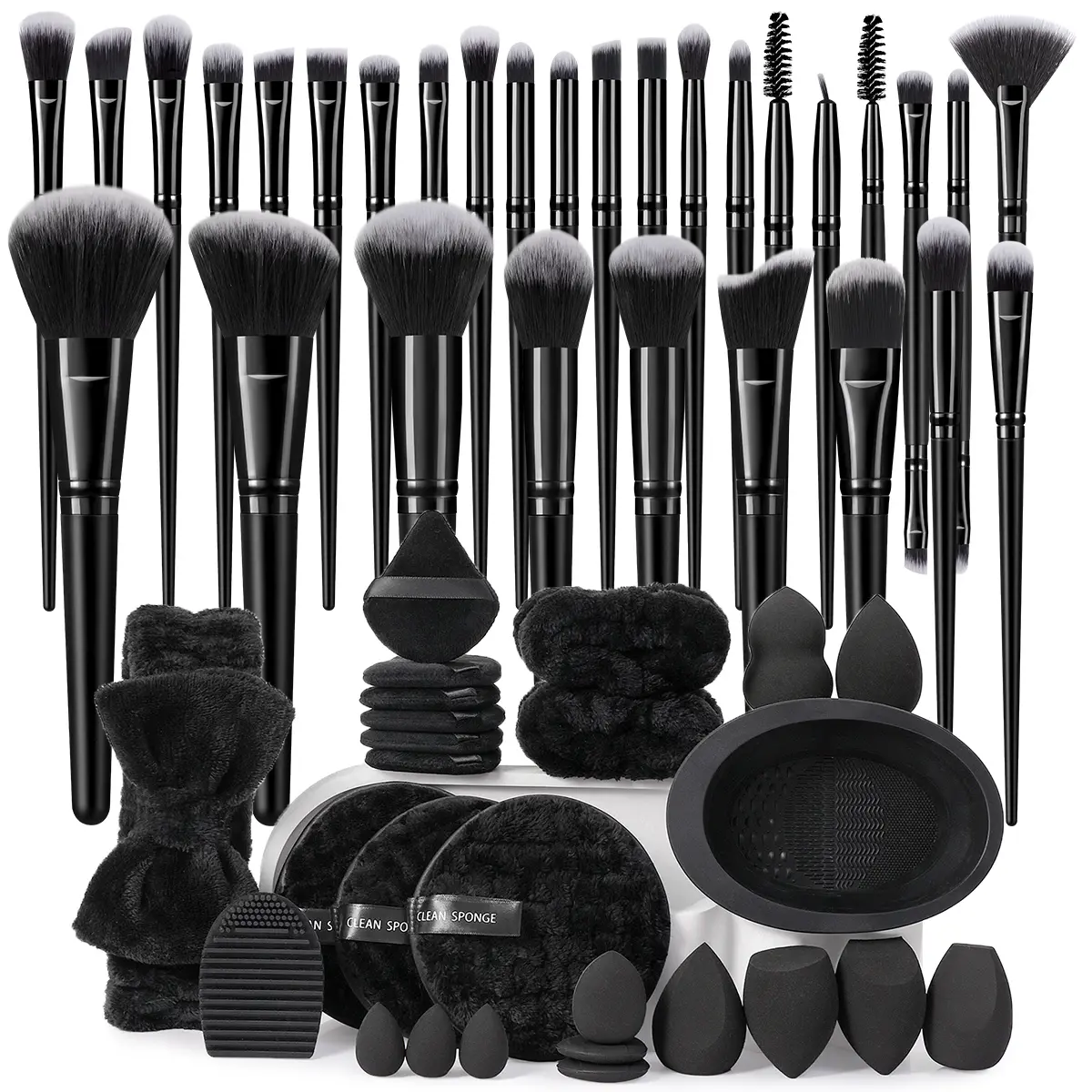 Makeup Brush Set with Storage Bag, Soft Cosmetic Brushes for Foundation, Blush and Lip Makeup, Face Makeup Brushes, Comfortable Grip