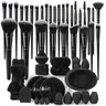 45-Piece Essential Makeup Brushes Kit with Storage Bag & 2 Hand Bowl Straps, Soft Cosmetic Tools for Eye Shadow Blending, Face Application, Foundation Spreading, Full-Face Use, Comfortable Grip for Students, Back to School Pick