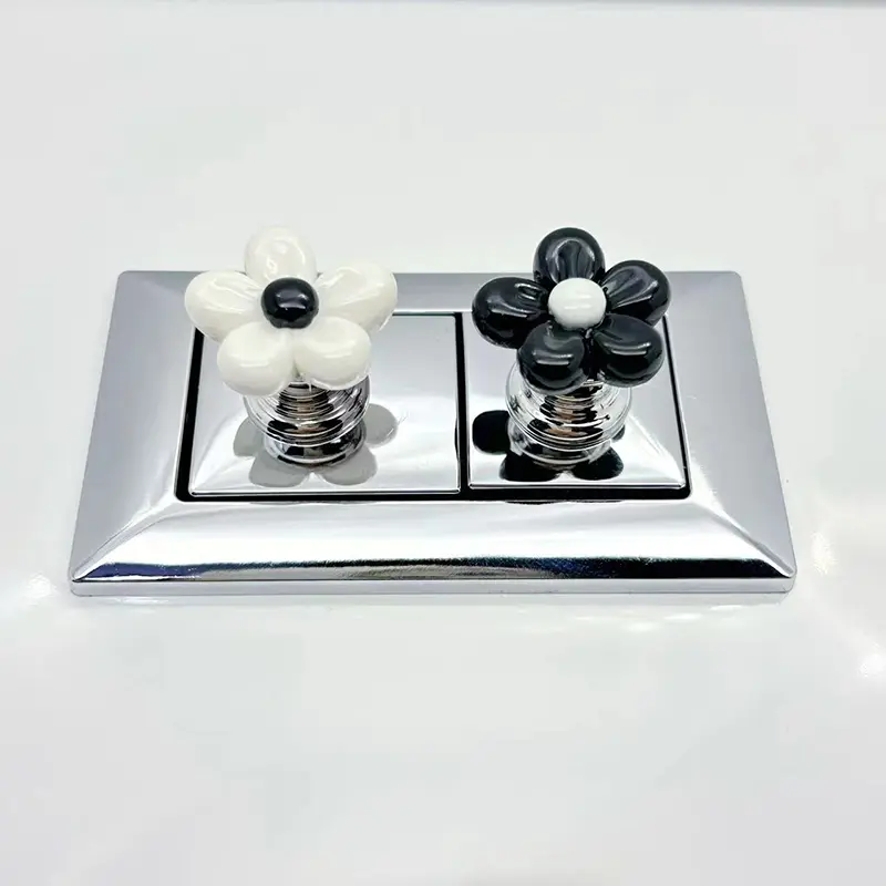1 PC Bathroom Flower Shaped Toilet Press Tool Creative Toilet Press Button Press Push Switch Decor Switch Toilet Bathing Button