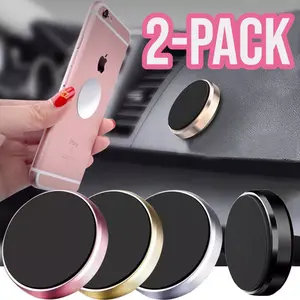 2 Pack Magnetic Car Mounts Universal Phone Holders Sticks On Dashboard Easy Installation