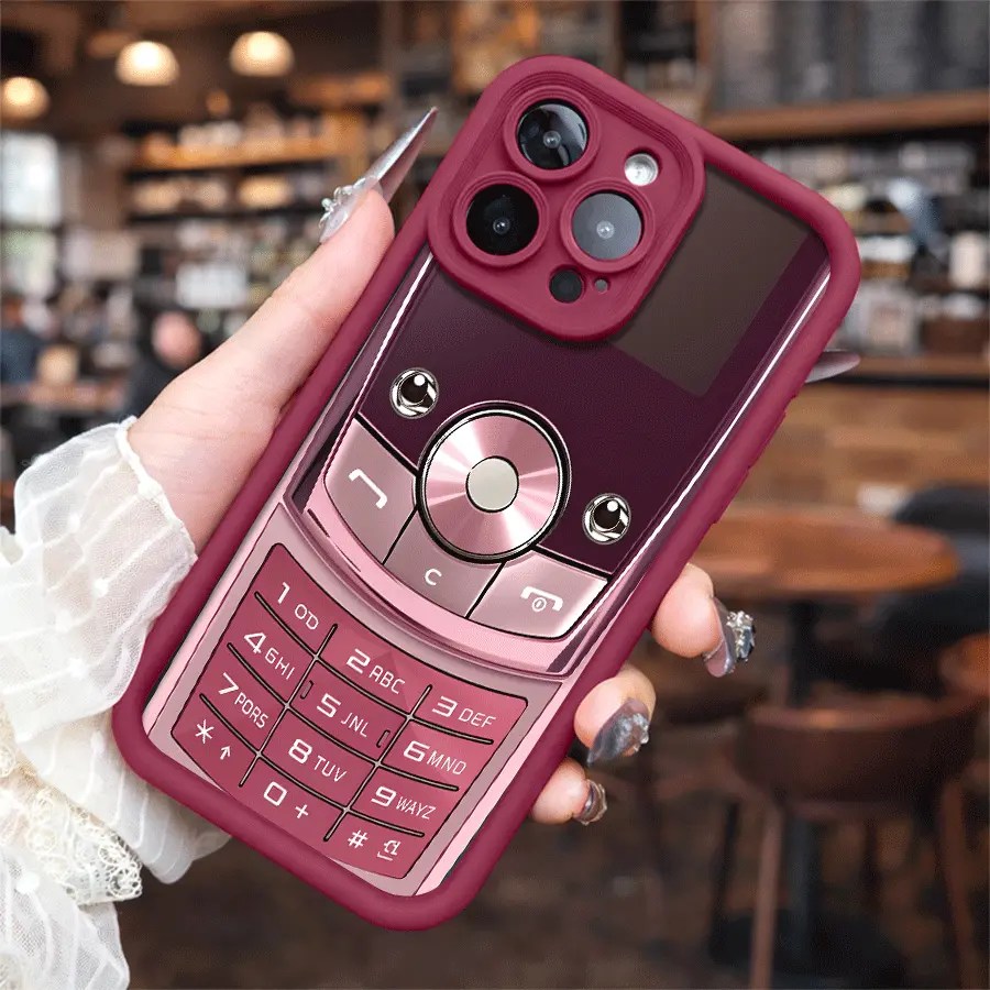 Retro Phone for phone case, compatible with iPhone 17 Pro Max, 16 Pro Max，15 Pro, 14, 13, 12, 11, XR, XS Plus, SE, Mini. Made from soft TPU shock-resistant silicone material, this stylish street-style gift is perfect for any occasion.