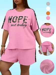 Women 2 Piece Outfits Summer Short Sleeve Pullover Tops and Matching Shorts Pants Lounge Sets