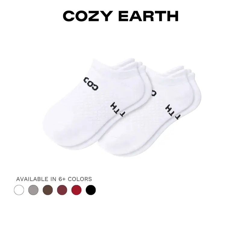 Cozy Earth Men's Low Cut Seamless Cotton Socks - Menswear Fabric, Arch Support, Soft Cushioned Comfort, Breathable Lightweight, Absorbent Layer Ankle Socks, Fresh-Feet All Day, Y-Stitched Hold (2,4,6,8-Pack)