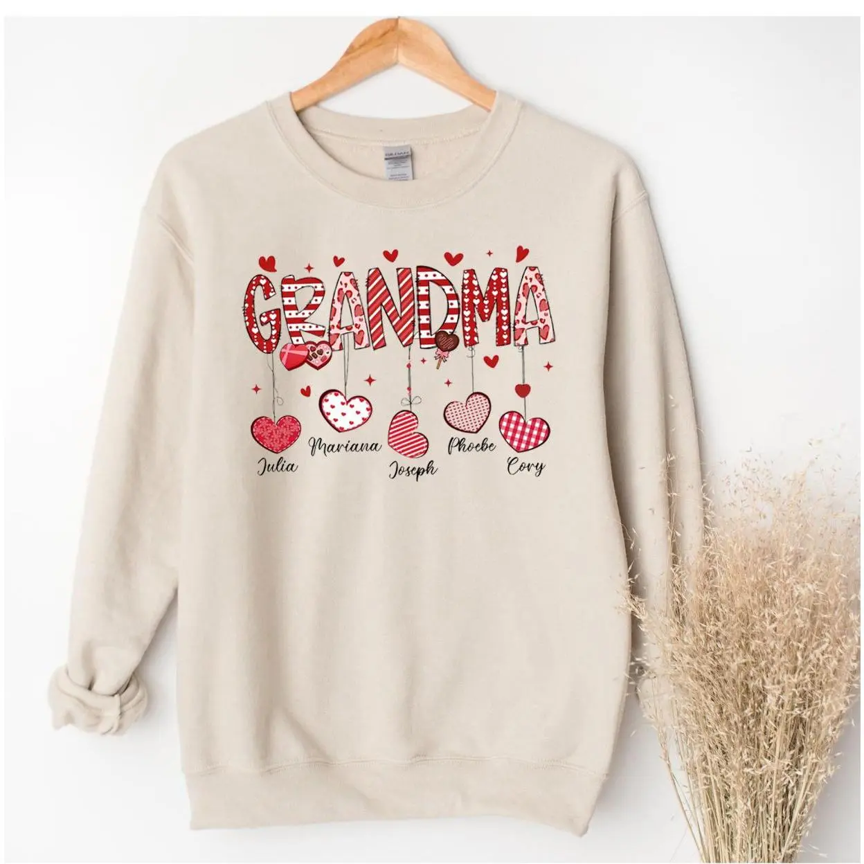 Personalized Grandma Valentines Shirt, Valentine Tee, Valentine Shirt with Grandkids Names, gift for grandma, Graphic Shirt, Fun