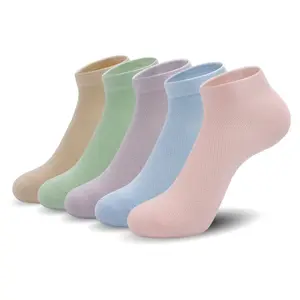Women Mesh Ankle Socks Bamboo Summer Cool Socks Soft Ultra Thin Low Cut Sock 5 Pairs,4-8/9-11