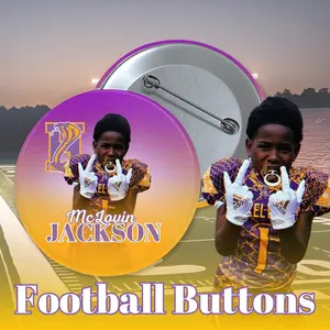 Football pin back button perfect for any sport basketball parent hockey