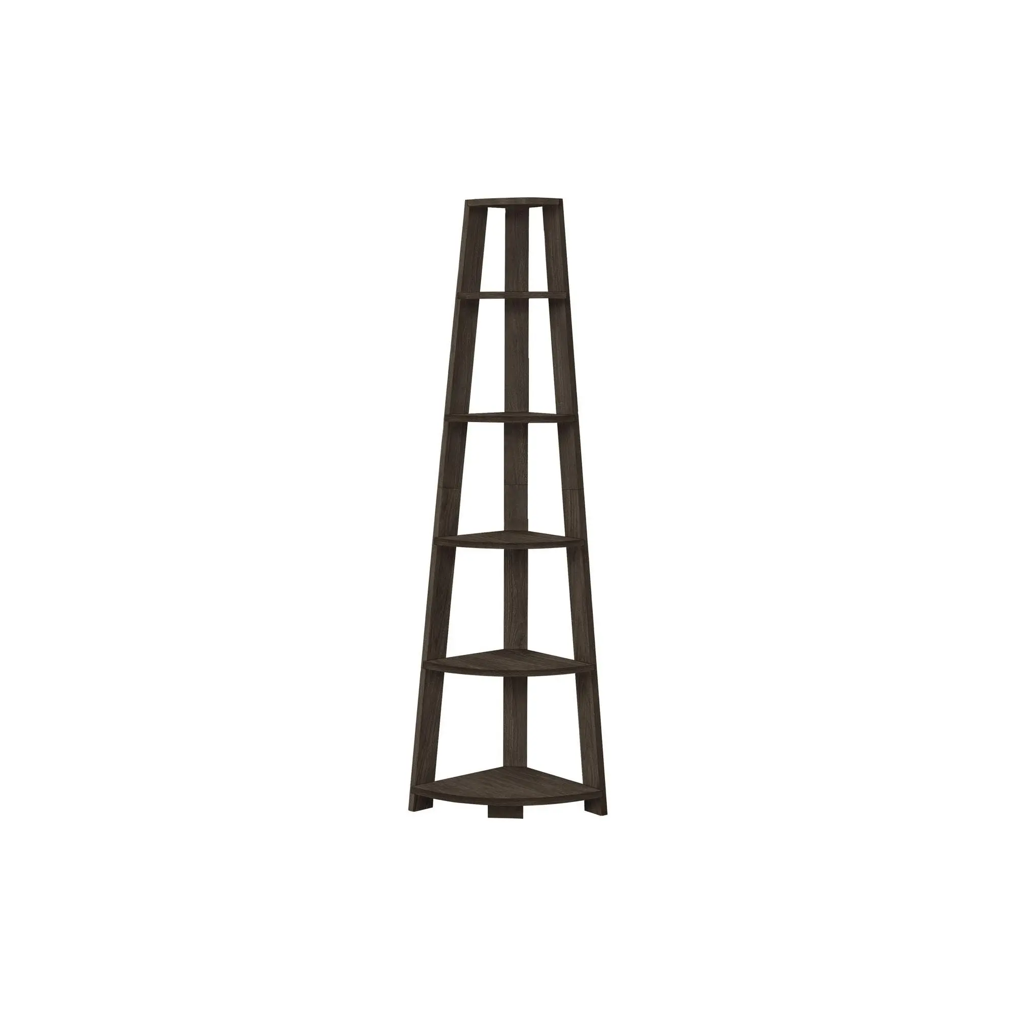 Bookshelf, Bookcase, Etagere, Corner, 5 Tier, For Office, Contemporary & Modern - Oak