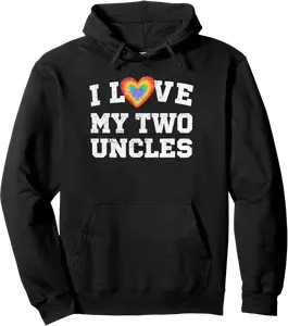 I Love My Two Uncles Family Matching LGBTQ Gay Uncle Pride Pullover Hoodie - Stephengriff Shop 66B0DP6C2WVH