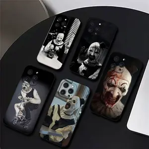 The-Clowns-horrors-T-Terrifier Phone Case for IPhone 17,16,15,14,13,12,11 Plus,Pro,Max,Samsung Galaxy S26 S25 S24 S23 S22, Black Silicone Soft