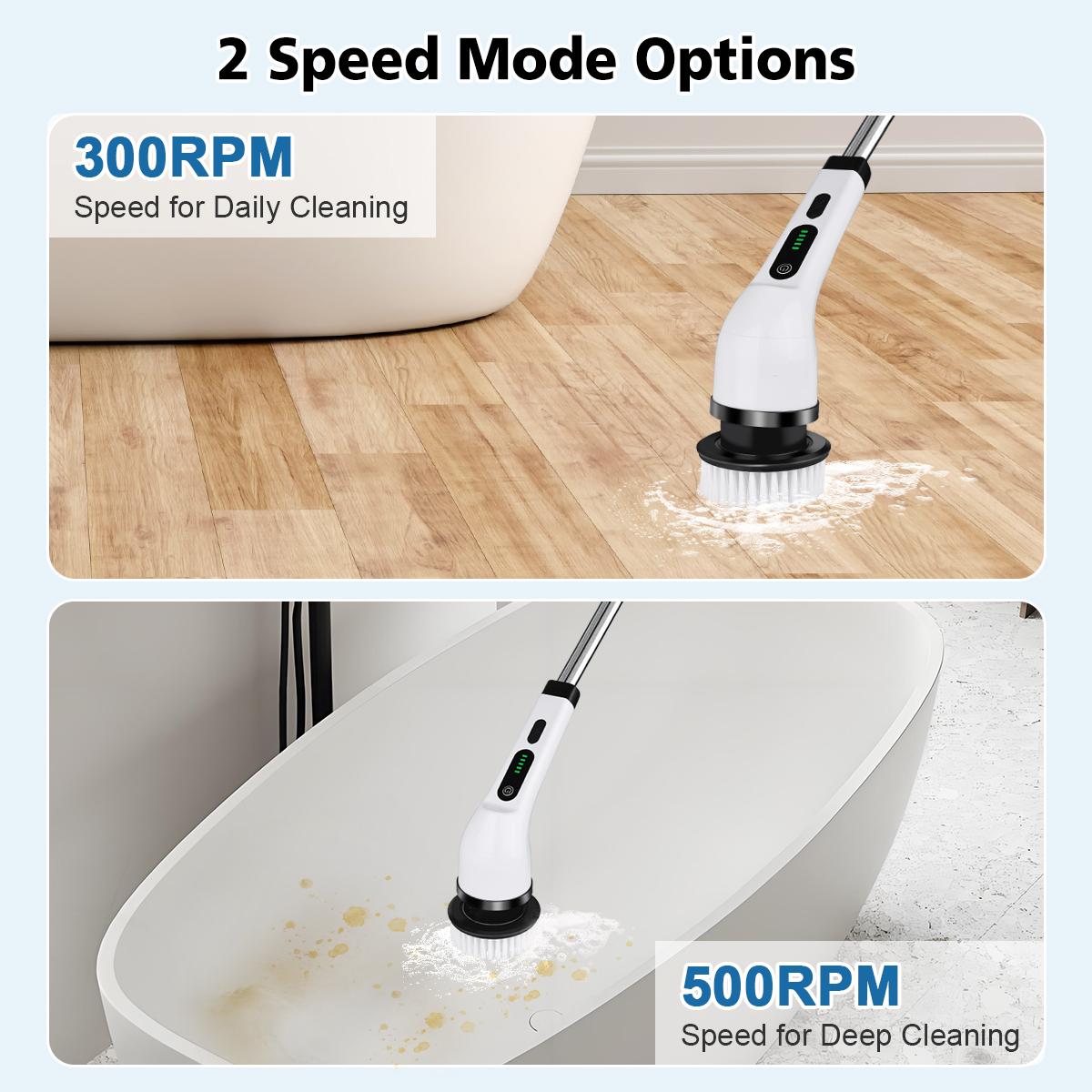 2026 New Electric Spin Scrubber — Cordless Design, IPX7 Waterproof Rating, Multi-Surface Versatility; Ultra-Long Battery Life, Adjustable Speed, Extendable Handle; A Multifunctional Cleaning Kit Designed Specifically for Bathrooms and Kitchens.