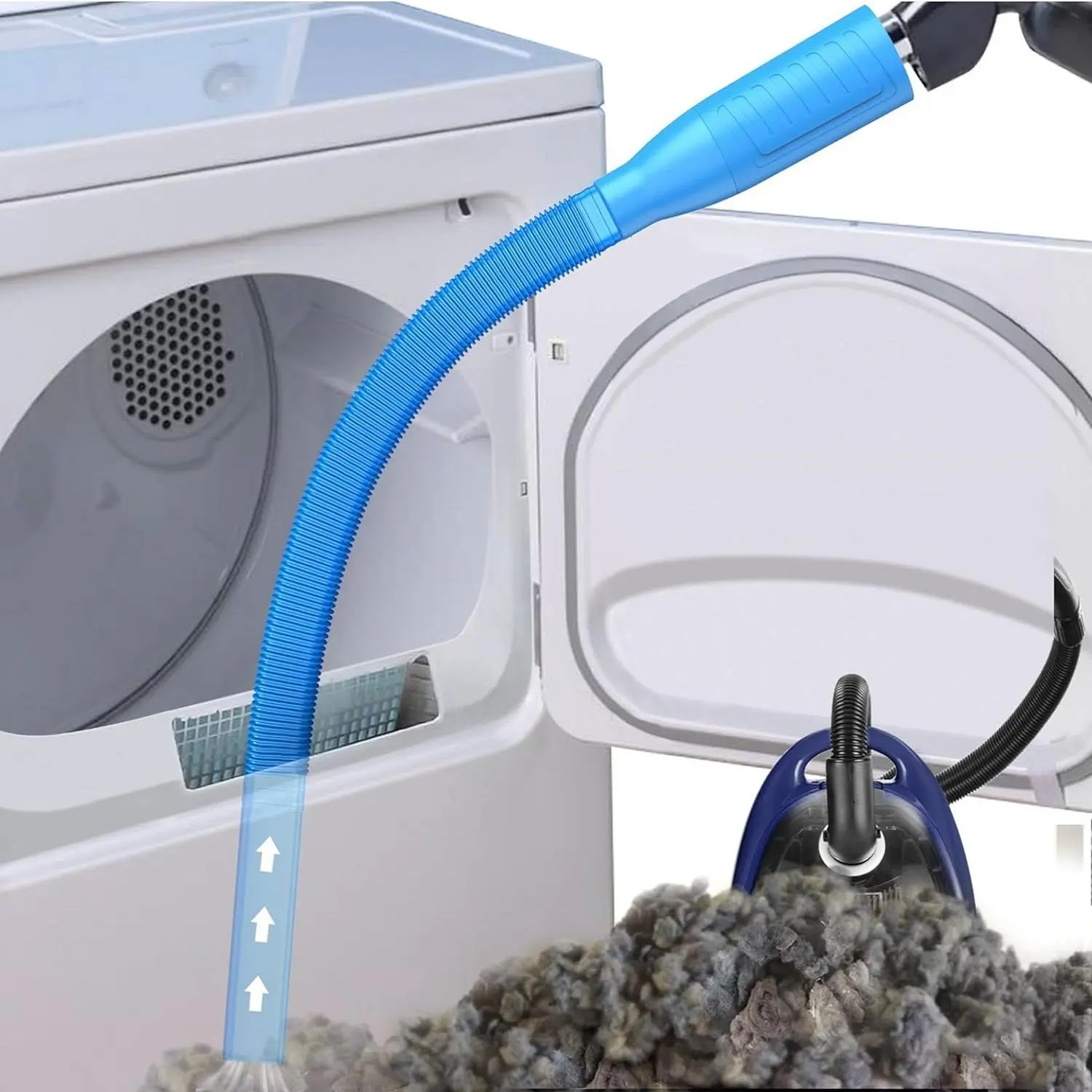 1pc Dryer Vent Cleaner Hose - Flexible Lint Removal Vacuum Hose Attachment with Elastic Connector, Fits Most Vacuum Cleaners, Ideal for Laundry Vent Cleaning, Dryer Lint Cleaner | Flexible Hose Design | Plastic Hose