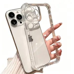 Suitable for Apple 17 Pro Max Phone Case Transparent iPhone 16 Four-Corner Airbag 13 Shockproof 12 Simple 11 Soft Case
