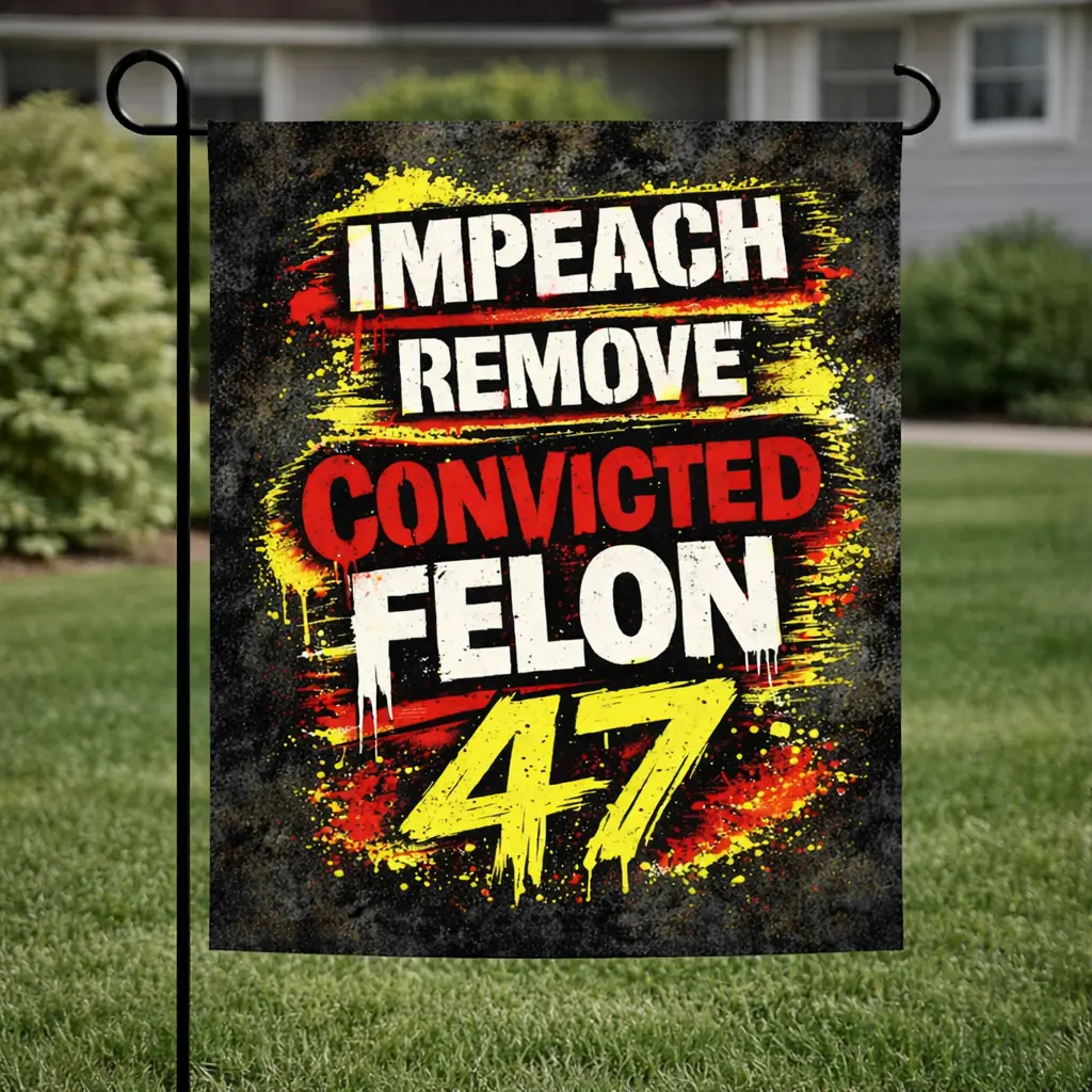 Impeach Remove Convicted Felon 47 Yard Flag – Bold Political Protest Garden Flag, Statement Lawn Décor