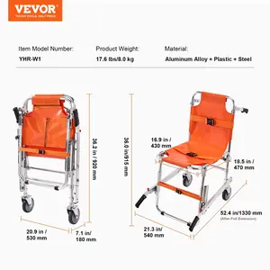 VEVOR 350Lbs EMS Stair Climbing Chair Foldable Stair Lift Wheelchair Ambulance Firefighter Evacuation Use for Elderly Disabled VEVOR