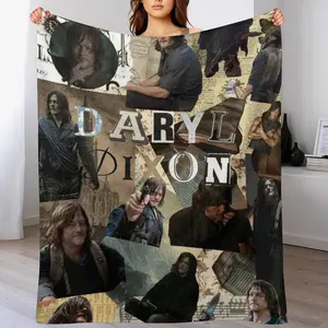 Daryl Dixon Vintage Print Plush Blanket - Soft, lightweight and versatile for the couch, bedroom, office or camping