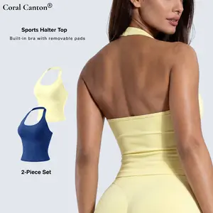 Coral Canton 2pcs Sports Halter Tops