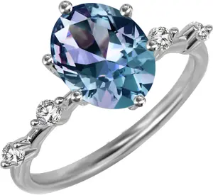 Color Change Alexandrite Ring 925 Sterling Silver June Birthstone Oval Kite Round Pear Shape Halo Cocktail Statement Engagement Ring Vintage Solitaire Three Stone Trilogy Lab Created Alexandrite Rings for Women