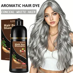 Silver Gray Hair Dye Shampoo 5-in-1, Natural Herbal Hair Color for Men & Women, Long-Lasting Silver Gray Coverage, Easy Home Use, 200ml