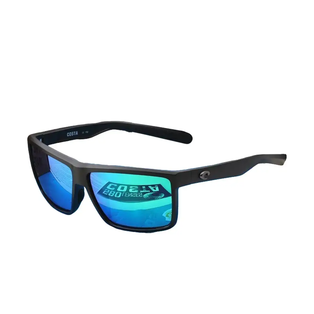 Full Box Costa Polarized Sunglasses, Square Frame Suitable For Travel And Outdoor Photography Reducing Glare And UV Rays GlassesCase