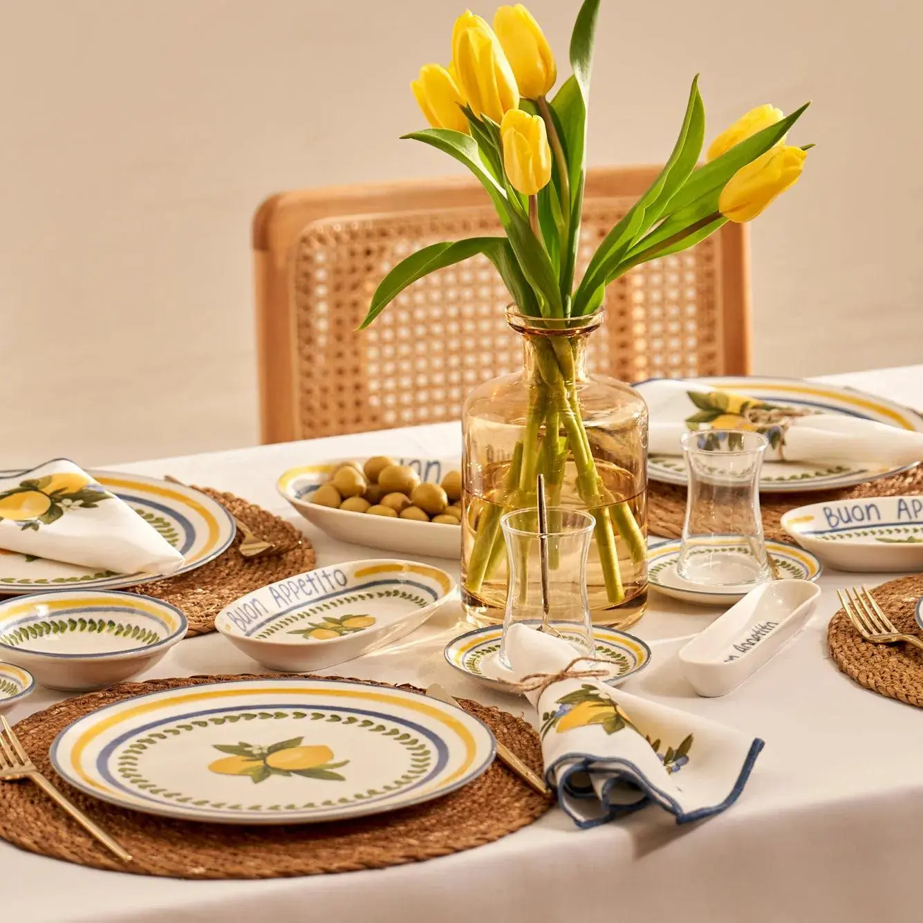 Lemoncello 26 Piece Breakfast Set Bowls Mugs