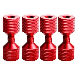 1-1/8" Two Hole Pins 6061  Lightweight Construction 2 Hole Flange Alignment Pin with Anodized Oxide Red Finish 4 count
