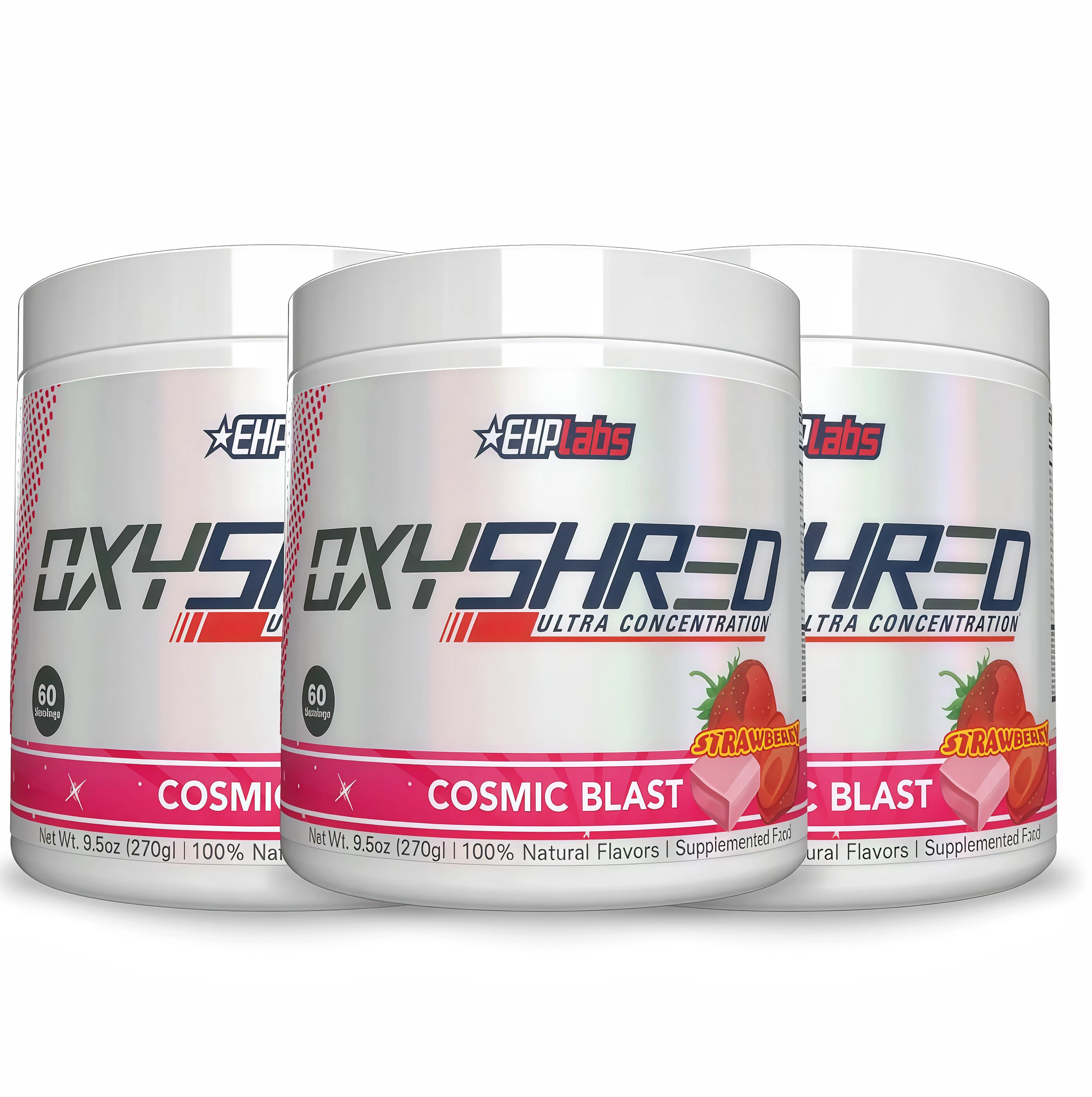 3 Botte EHPlabs OxyShred Ultra NN Concentration Pre Workout Powder 60 Serves 150mg Caffeine Sugar Free Vegan Friendly GlutenFree Men Women Health Fitness Supplements Cosmic Blast Flavor