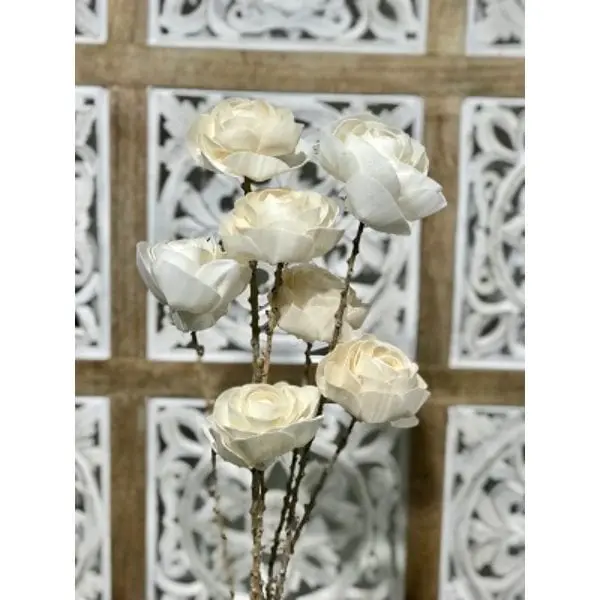 Metrotex Designs 41174 7-Stem Tea Rose Drop-in Bouquet, Decorative Flower Bouquet for Room, Wall Decor & Home Plants Display
