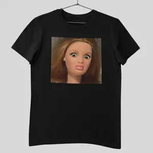Disgusted doll meme t-shirt, shocked sarcastic ironic graphic tee, unhinged y2k aesthetic shirt