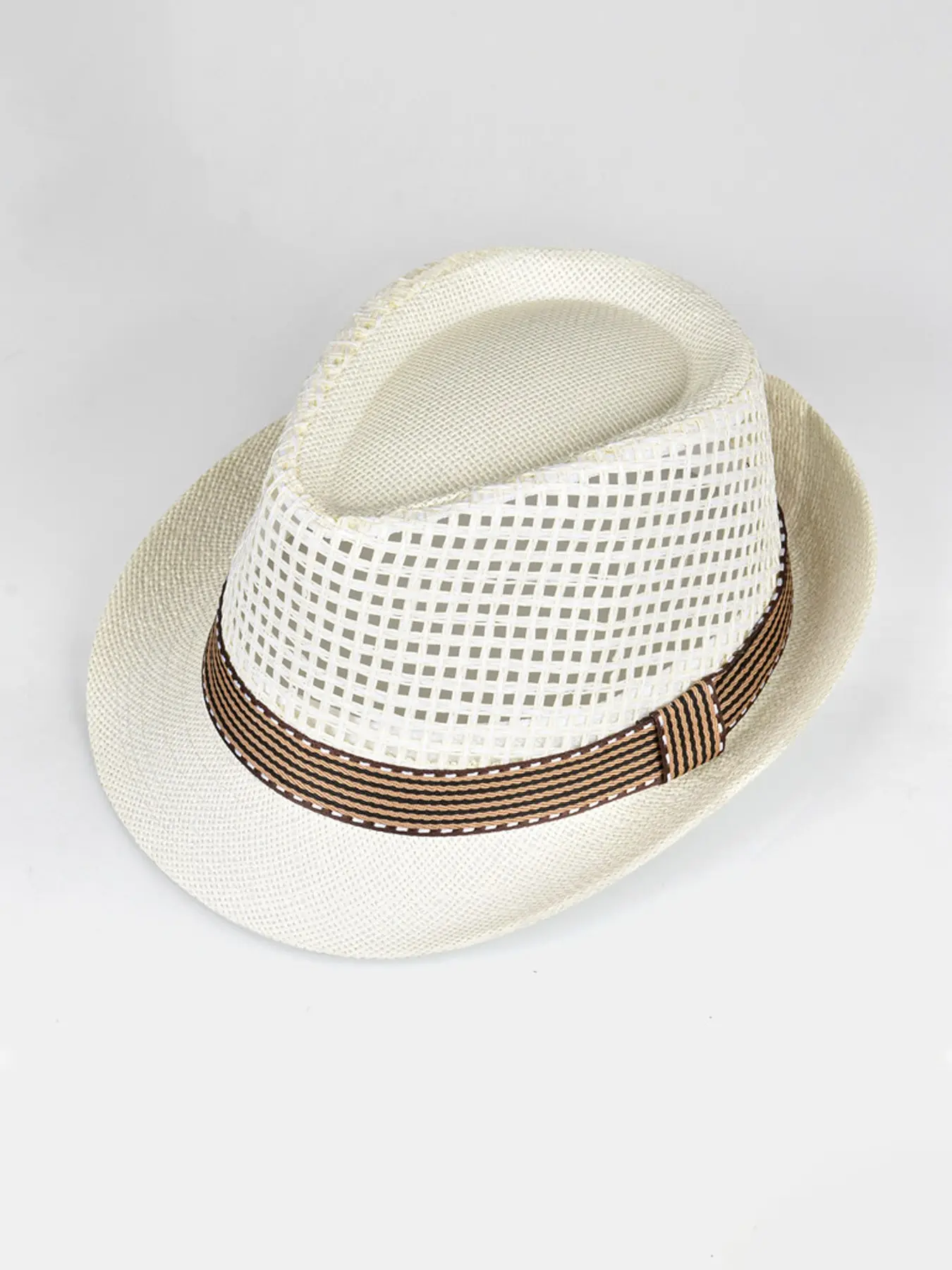 Breathable Straw Fedora Hat with Striped Ribbon Band, Adjustable UV Protection, Lightweight Sun Hat, Summer Beach Casual Sun Hat for Men and Women, Adjustable Casual Hats