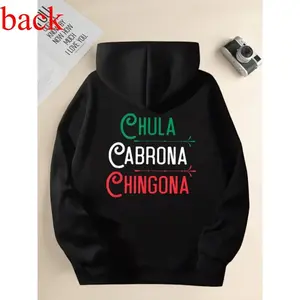 BelleHeaven Mexican Chola Chingona Hoodie Men's Long Sleeve Hooded Graphic Print Streetwear Baddie Aesthetic Aztec Latino Cultural Apparel Menswear Sweatshirts Classic Classic