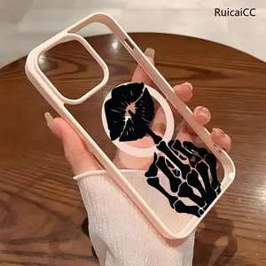 Premium Magnetic Phone Cases for iPhone11 12 13 14 15 16 17 AirpromaxPlus Skull Hand Lip Tattoo cased MagSafe Ready, Anti-Fall, Springtok and Ultra-Thin Design.QXE328.designer,case Protective Cellphone