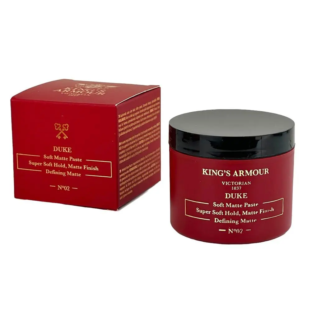 King's Armour Duke Soft Matte Hair Paste for Men - Light Flexible Hold, Natural Matte Finish, 110 ml (3.72 fl oz)